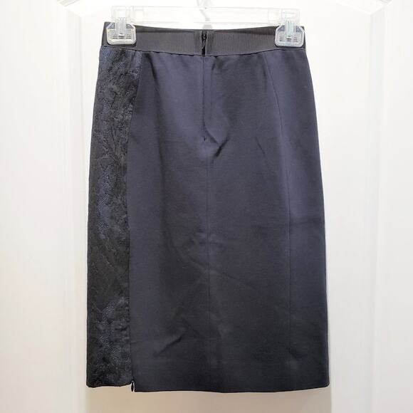 Elie Tahari Side Split Lace Overlay Pencil Skirt 2 - Picture 2 of 12